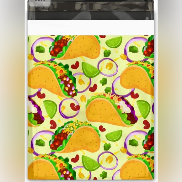 525 items-25-10 x 13 Tacos Waterproof Poly Mailers & 500 Thank You Stickers - Picture 2 of 2